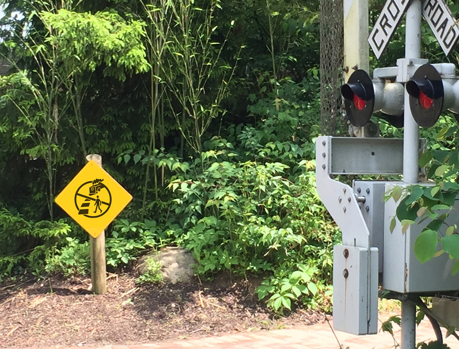 railroad icon on sign